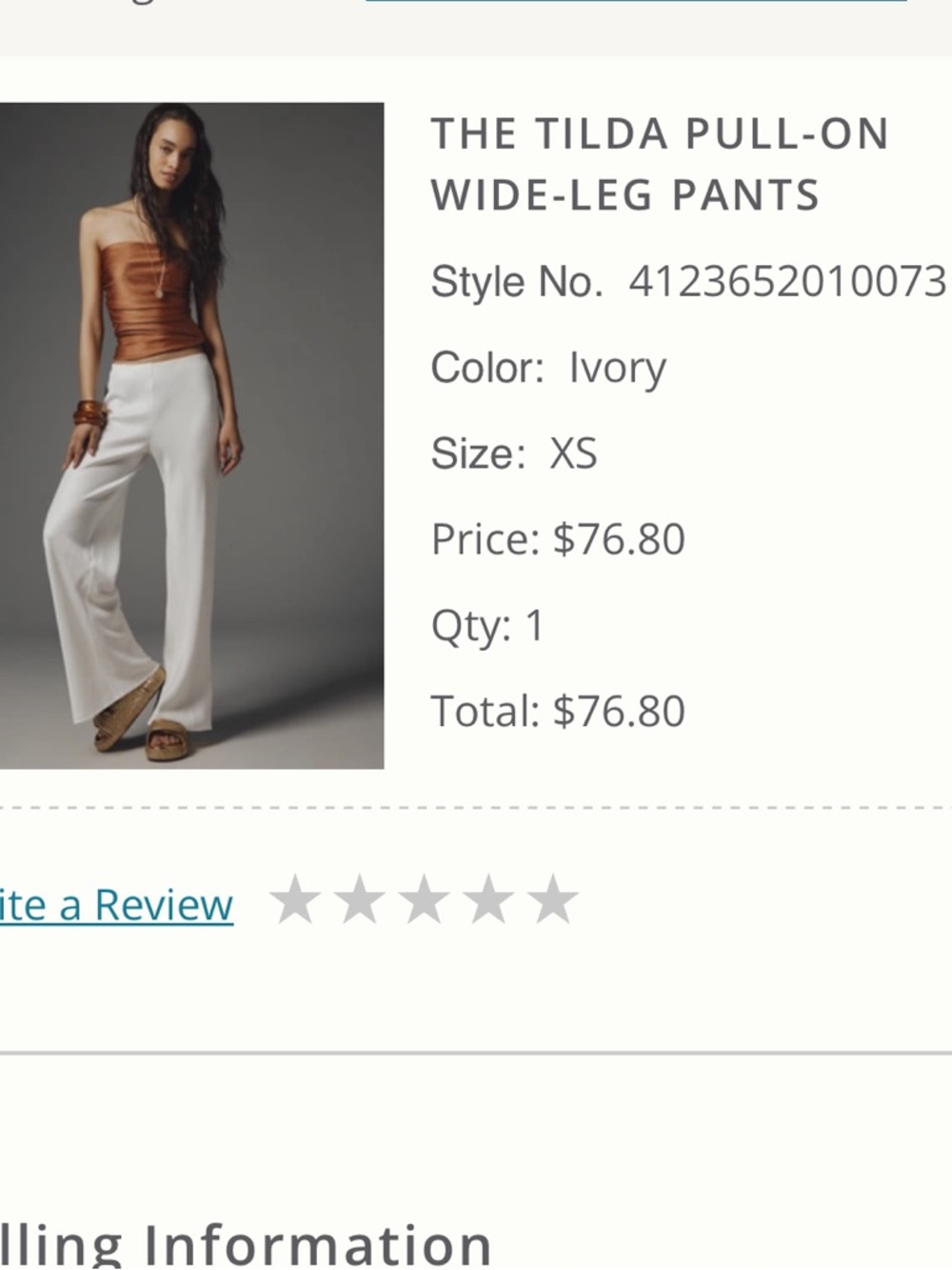 Anthropologie Tilda Wide Leg Pants
